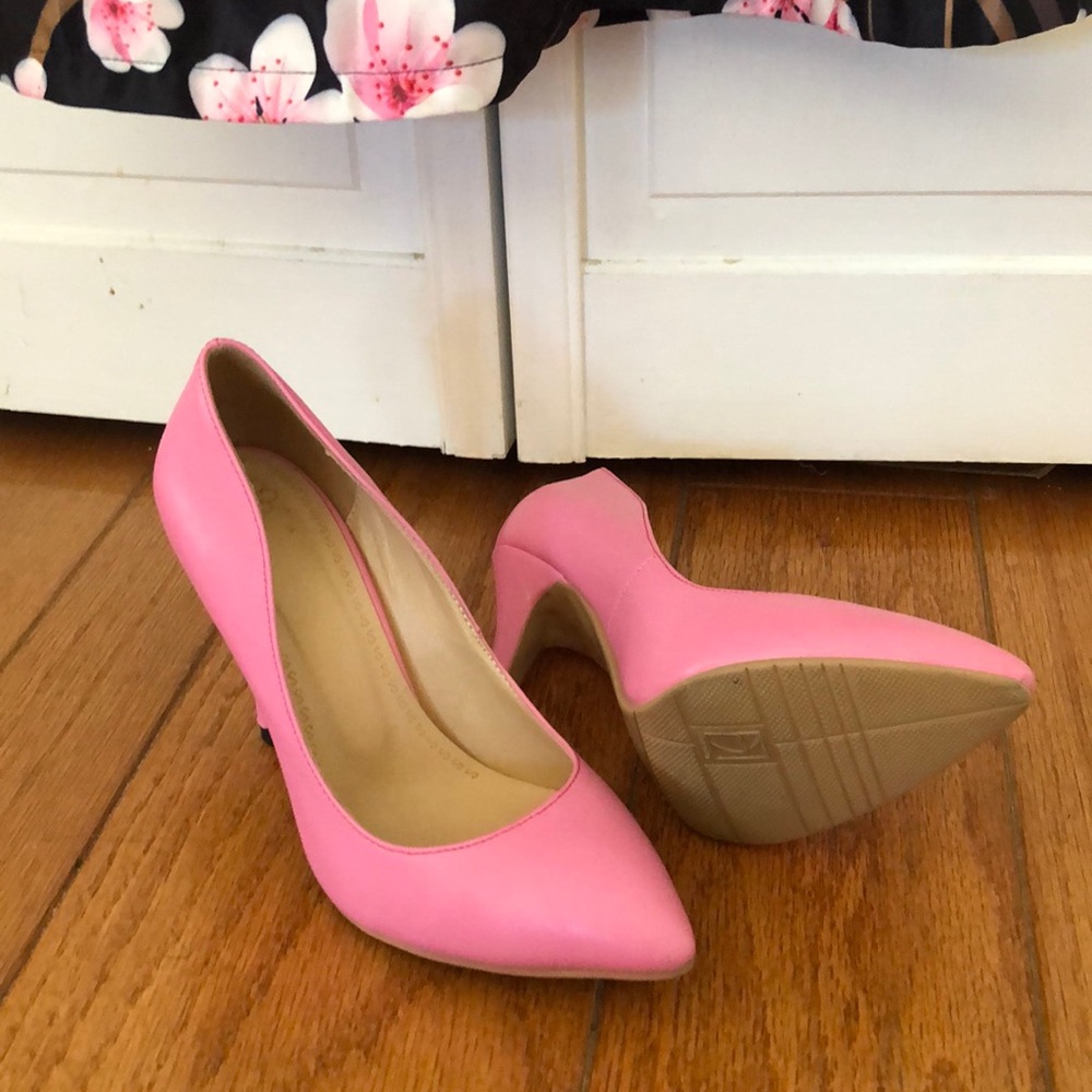 Bubblegum pink pumps, worn once
